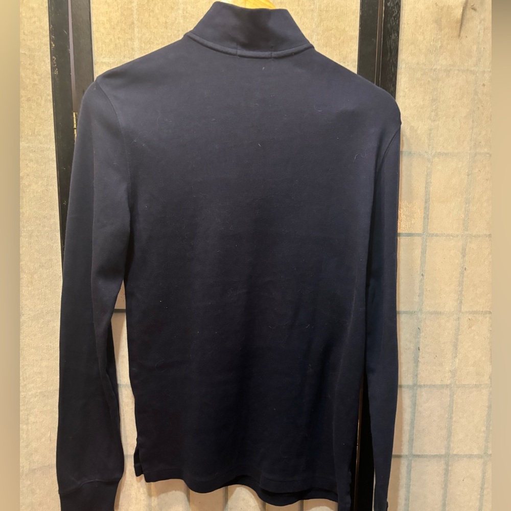 POLO RALPH LAUREN Cotton 1/4 Zip Navy Polo Sweater - Picture 3 of 8